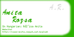 anita rozsa business card